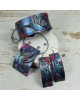 Biżuteria koliber - duży komplet: bransoletka, zawieszka i długie kolczyki
