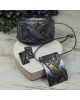 Koliber - komplet biżuterii w odcieniach złota, srebra i granatu