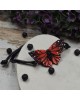 Regulowana bransoletka motyl - czerwono czarna