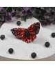 Regulowany pierścionek motyl - czerwono czarny
