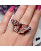 Motyl - duży, czerwony pierścionek