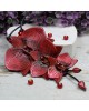 Orchidee - bordowy komplet biżuterii