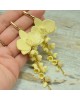 Orchidee - długie kolczyki pastelowo żółte